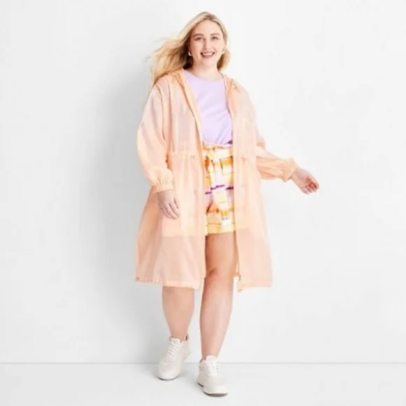 Future Collective For Target 🎯 Cinched Waist Hoodie Parka Arganza Jacket Sheer - Picture 7 of 12